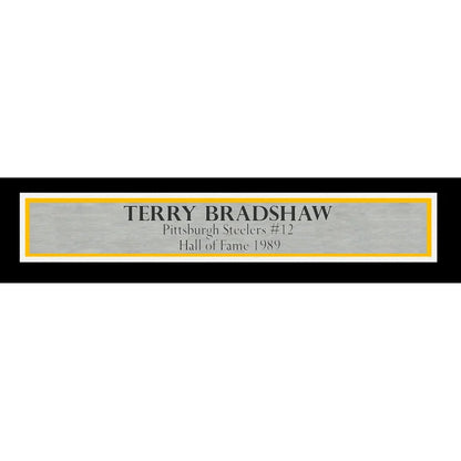 Terry Bradshaw Autographed Framed Black Pittsburgh Steelers Jersey - Beckett Authenticated