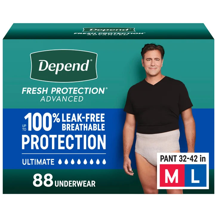 Depend Fresh Protection Advanced Incontinence Underwear for Men, Ultimate Absorbency
