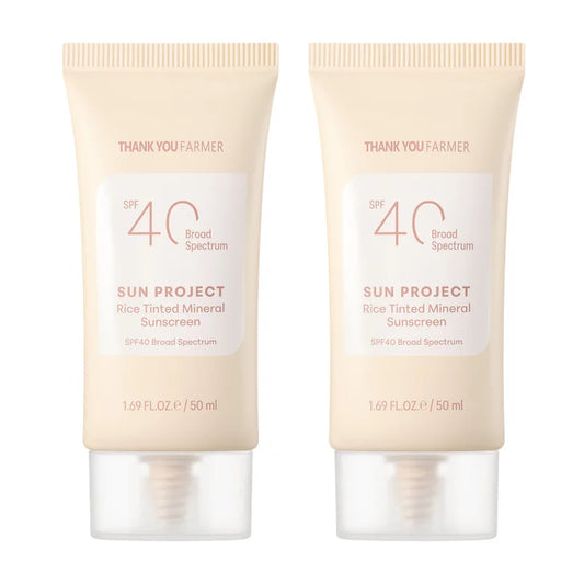 Thank You Farmer Rice Tinted Mineral Sunscreen SPF 40, 1.69 fl oz, 2-pack