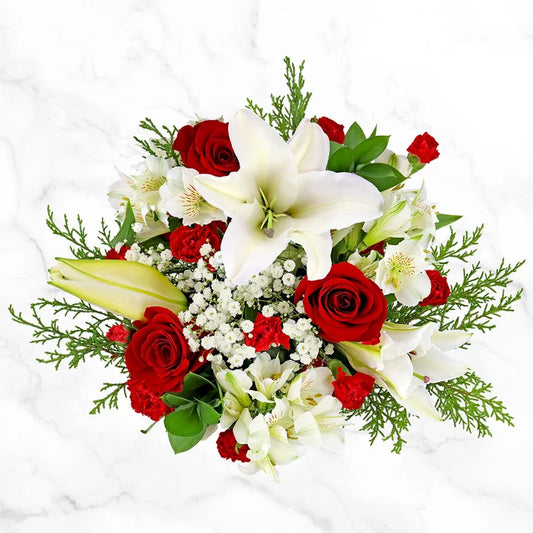 Snow Angel Fresh Cut Floral Arrangement, 18-stems