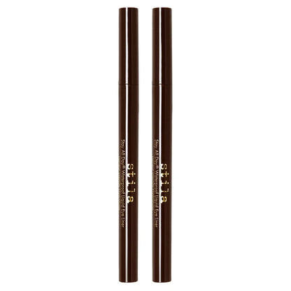 Stila Cosmetics Stay All Day Waterproof Liquid Eye Liner, Dark Brown, 2-pack, .016 fl oz