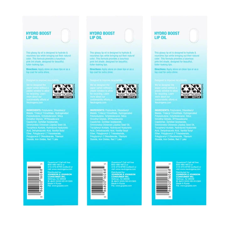 Neutrogena Hydro Boost Lip Oil, 0.2 fl oz, 3-pack