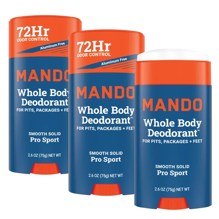 Mando Whole Body Pro Sport Solid Stick Deodorant 2.6 oz, 3-pack