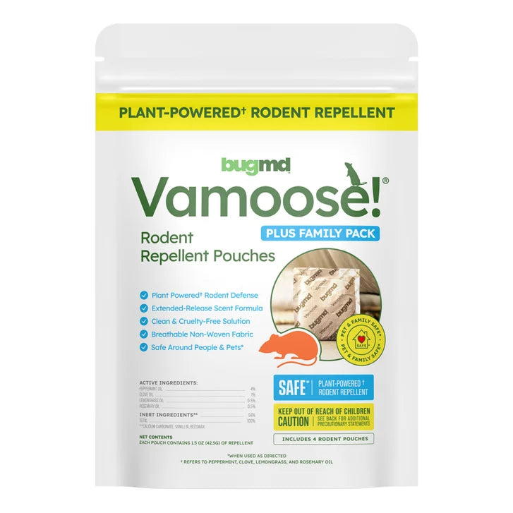 BugMD Vamoose Plus Rodent Repellent Pouches, 8-pack