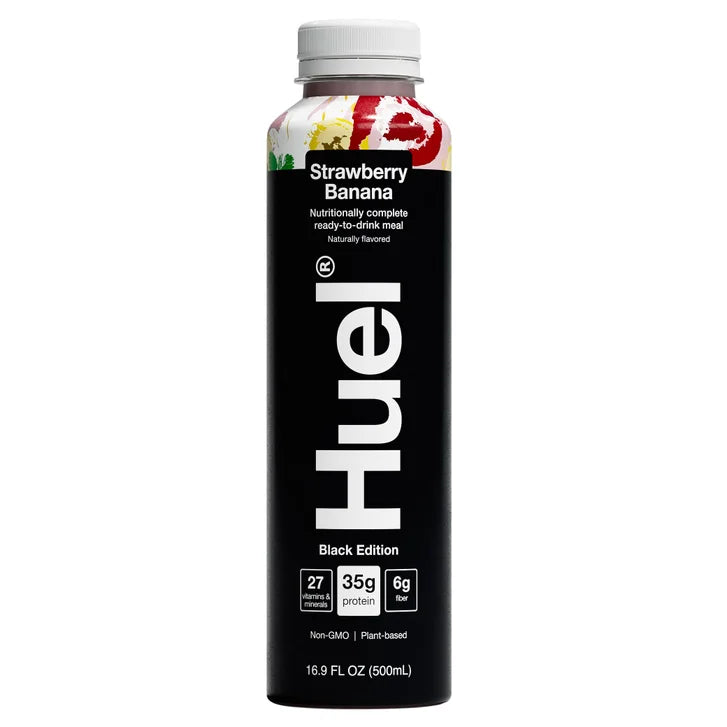 Huel Black Edition High-Protein Strawberry Banana Meal Replacement Drink, 16.9 fl oz, 12-pack