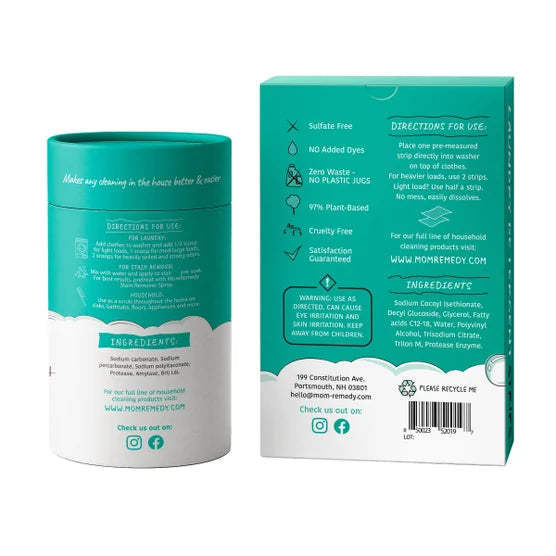MomRemedy Sulfate Free Laundry Sheets Plus Laundry Boost and Stain Scrub Bundle