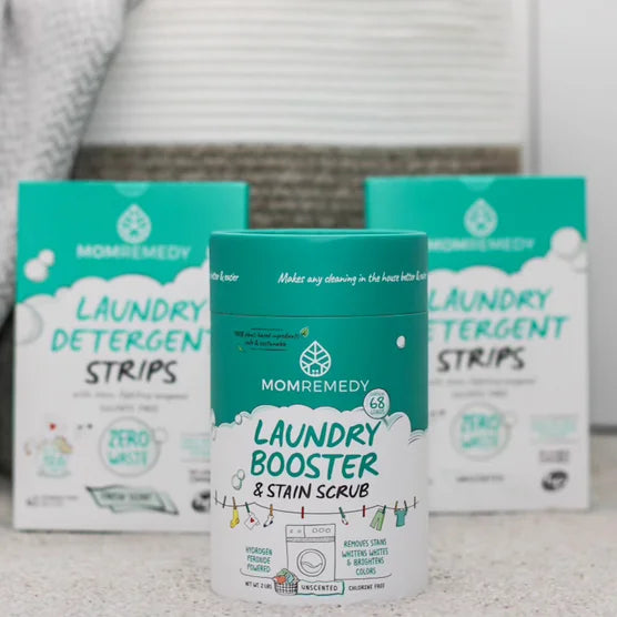 MomRemedy Sulfate Free Laundry Sheets Plus Laundry Boost and Stain Scrub Bundle