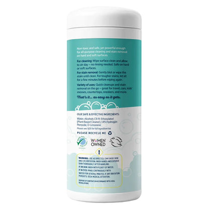MomRemedy Hydrogen Peroxide All-Surface Cleaner and Stain Remover Wipes, Lemon, 30-count, 5-pack