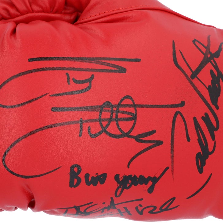 Rocky Cast Autographed Fanatics Authentic Boxing Glove with 4 Signatures