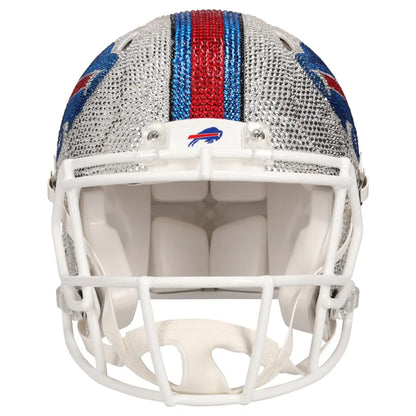 Josh Allen Autographed Buffalo Bills Swarovski Crystal Riddle Speed Authentic Helmet - Art by Rock On Sports