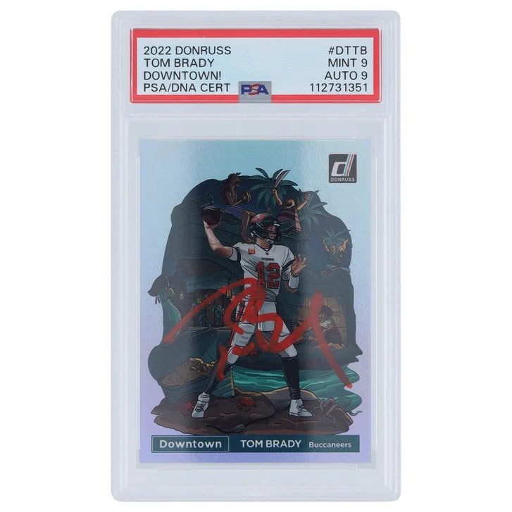 Tom Brady Autographed Tampa Bay Buccaneers 2022 Panini Donruss Downtown Red Ink #DT-TB PSA Authenticated