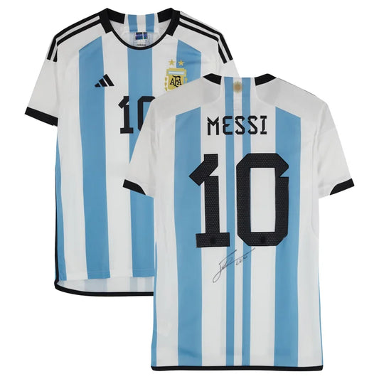 Lionel Messi Autographed 2022-23 Argentina National Team Home Jersey