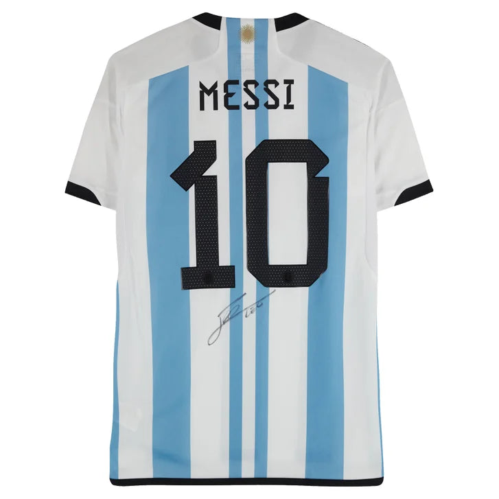 Lionel Messi Autographed 2022-23 Argentina National Team Home Jersey