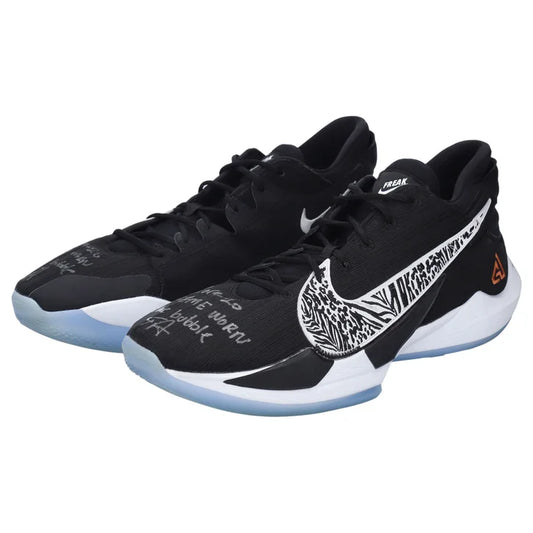 Giannis Antetokounmpo Milwaukee Bucks Autographed Game-Used Black Nike Shoes vs. Miami Heat on August 31, 2020 with "Game Worn The Bubble" Inscription