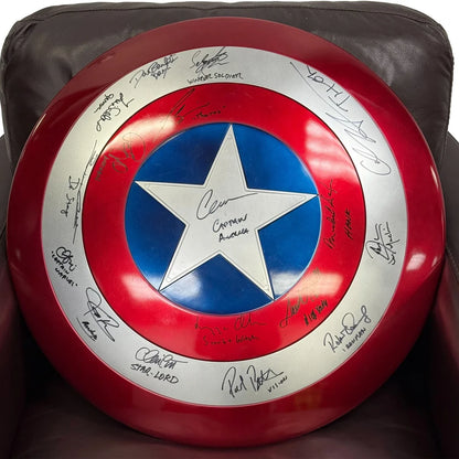 The Avengers Cast Autographed Captain America Shield - Signed and Inscribed by 17 Actors