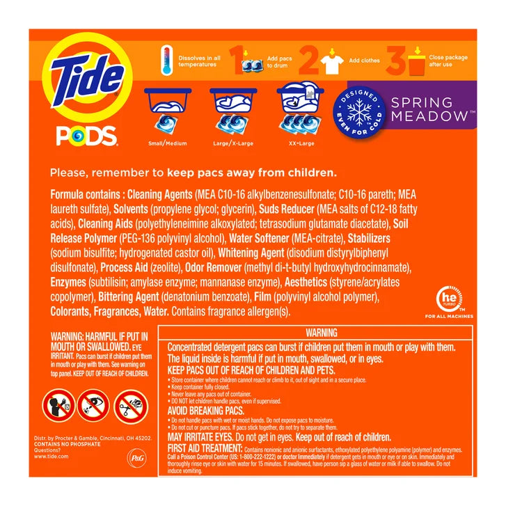 Tide Pods Laundry Detergent Pods, Spring Meadow, 156-count