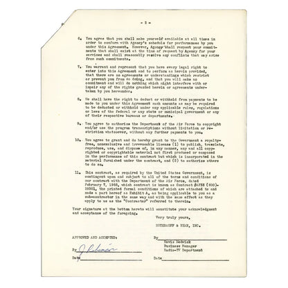 Jackie Robinson Autographed 1956 Greatest Sports Thrill Contract Brooklyn Dodgers Beckett Authenticated