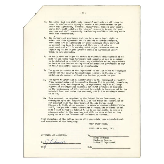 Jackie Robinson Autographed 1956 Greatest Sports Thrill Contract Brooklyn Dodgers Beckett Authenticated