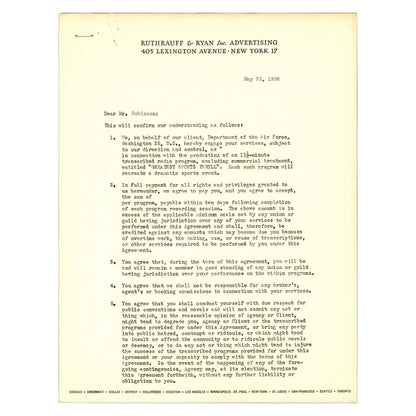 Jackie Robinson Autographed 1956 Greatest Sports Thrill Contract Brooklyn Dodgers Beckett Authenticated