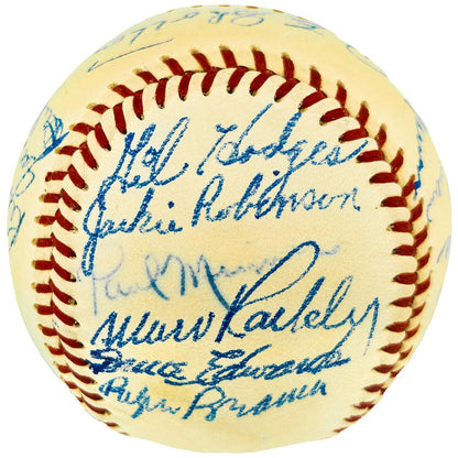 1949 Brooklyn Dodgers Autographed Official NL Baseball With 23 Signatures Including Jackie Robinson Condition Grade 7 PSA/DNA & JSA Authenticated