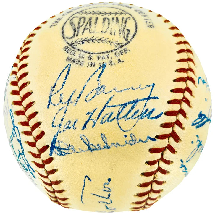 1949 Brooklyn Dodgers Autographed Official NL Baseball With 23 Signatures Including Jackie Robinson Condition Grade 7 PSA/DNA & JSA Authenticated