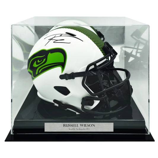 Russell Wilson Autographed Seattle Seahawks White Lunar Eclipse Full Size Speed Replica Helmet - MCS Authenticated