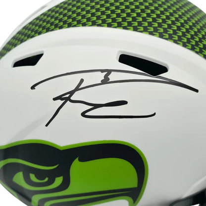 Russell Wilson Autographed Seattle Seahawks White Lunar Eclipse Full Size Speed Replica Helmet - MCS Authenticated