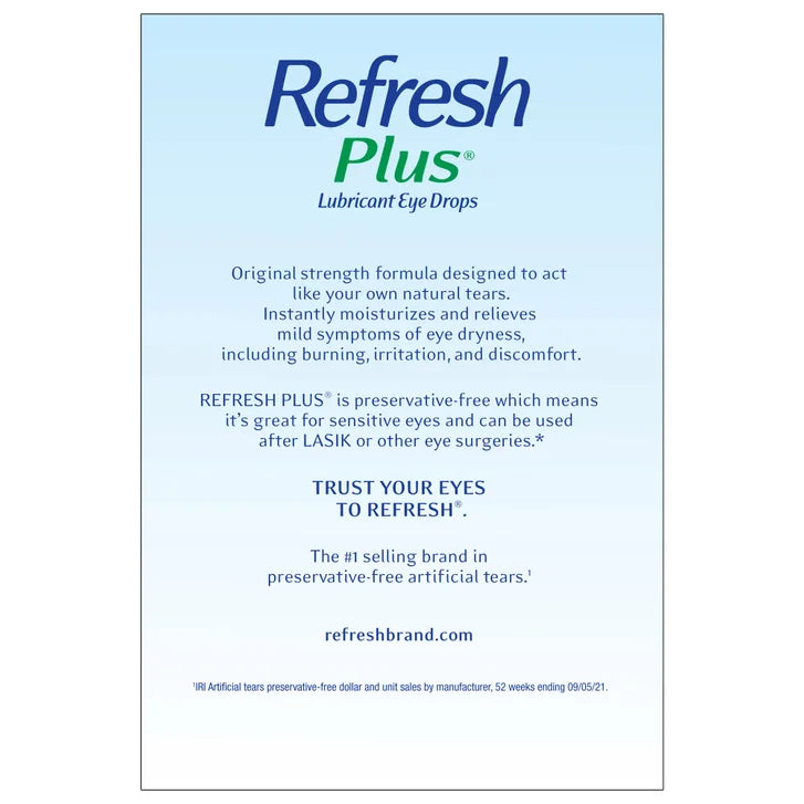 Refresh Plus Preservative-Free Lubricant Eye Drops, 100 Single Use Containers