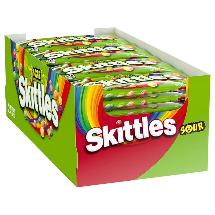 Skittles Bite Size Candy, Sour, 1.8 oz, 24-count