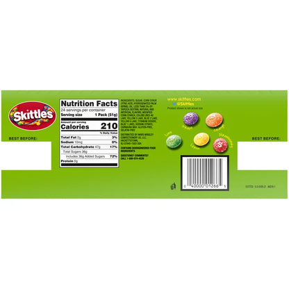 Skittles Bite Size Candy, Sour, 1.8 oz, 24-count