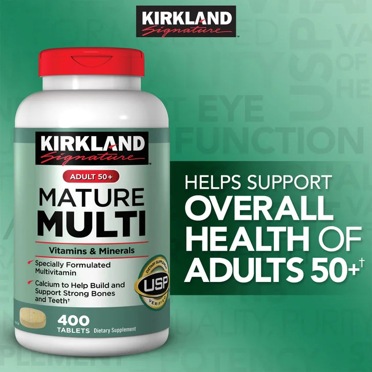 Kirkland Signature Adult 50+ Mature Multi Vitamins & Minerals, 400 Tablets