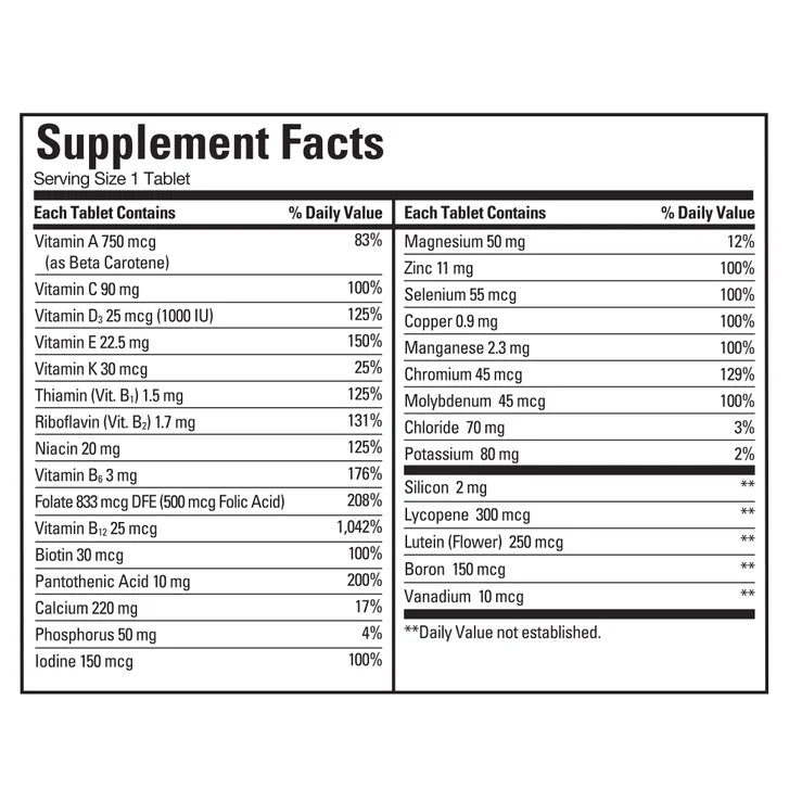 Kirkland Signature Adult 50+ Mature Multi Vitamins & Minerals, 400 Tablets