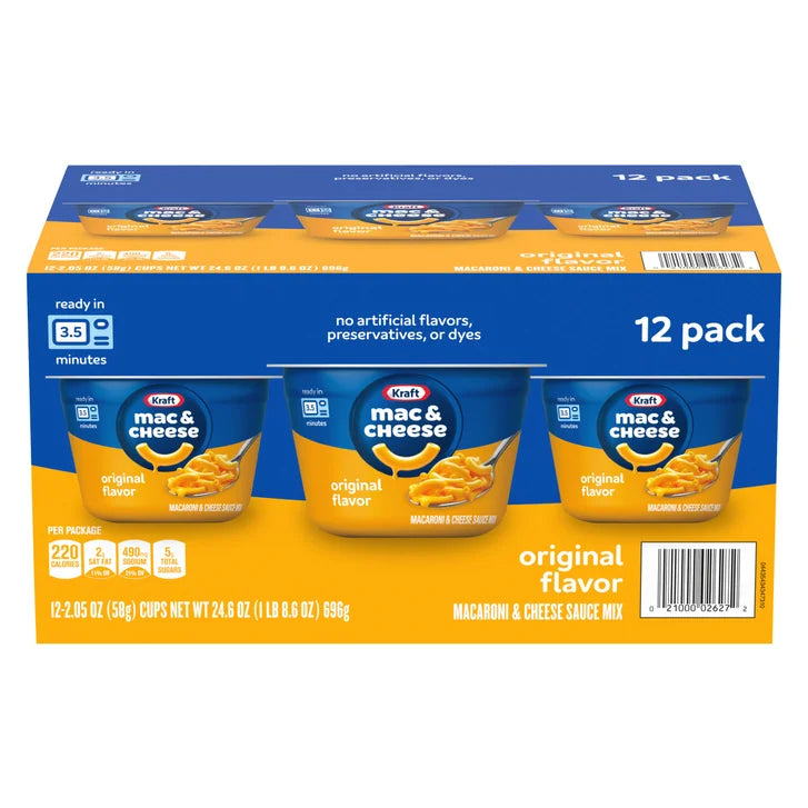 Kraft, Macaroni & Cheese Dinner Cup, 2.05 oz, 12-Count