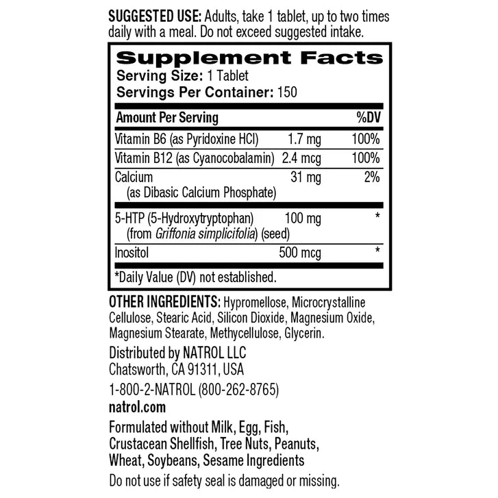 Natrol 5-HTP Plus Mood & Relaxation 100 mg., 150 Time Release Tablets