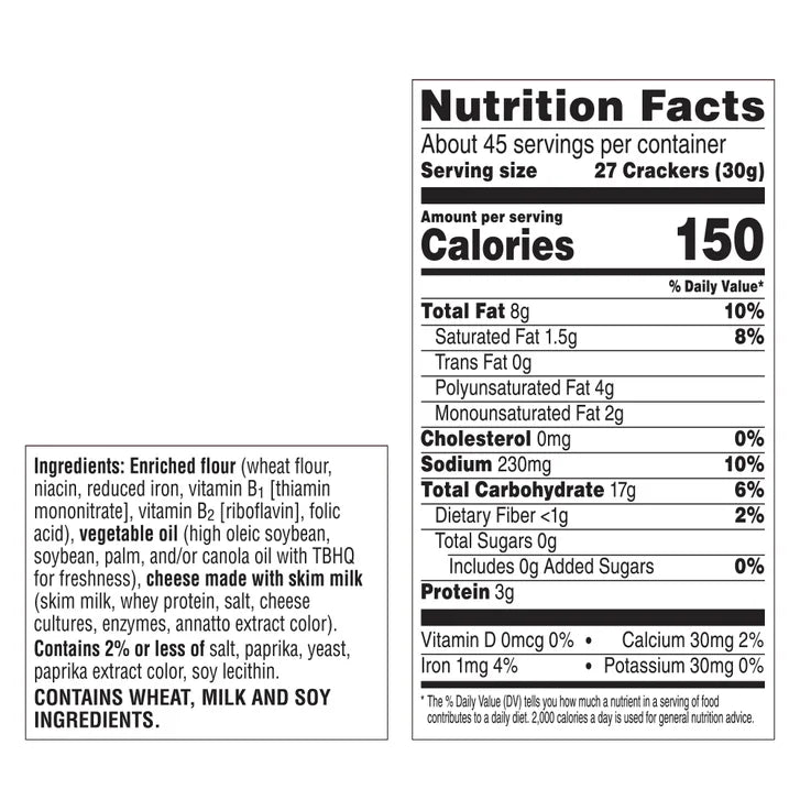 Cheez-It Crackers, Cheddar, 3 lbs