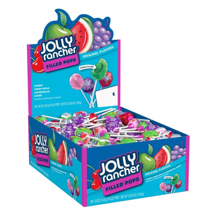 Jolly Rancher Fruit Chew Lollipops, 0.56 oz, Variety, 100-count