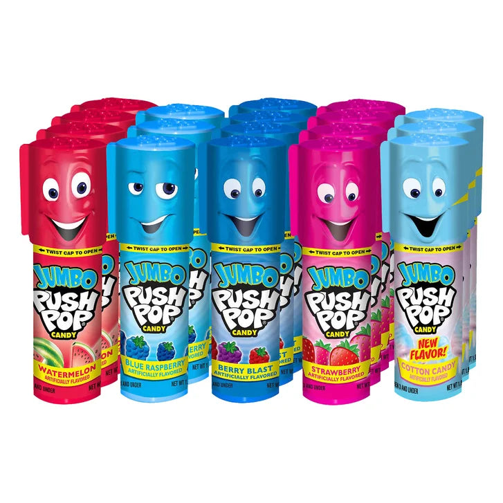 Bazooka Jumbo Push Pops, Variety Pack, 1.06 oz, 18-Count