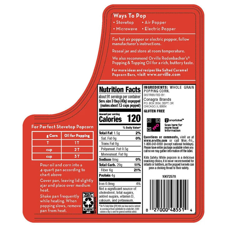 Orville Redenbacher's Original Popping Corn, 8 lbs