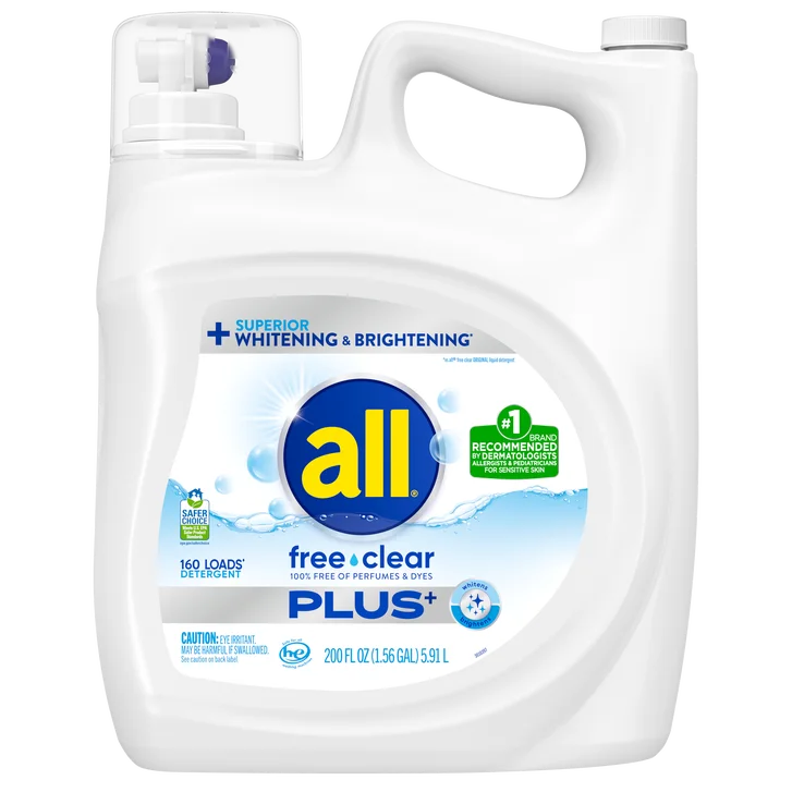 All Free & Clear Plus+ Liquid Laundry Detergent, 160 Loads, 200 fl oz