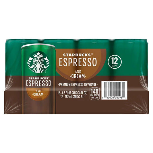 Starbucks Espresso, Espresso & Cream, 6.5 fl oz, 12-count