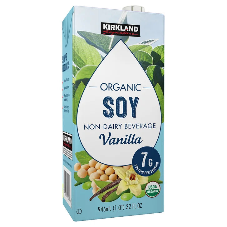 Kirkland Signature, Organic Soy Beverage, Vanilla, 32 fl oz, 12-Count