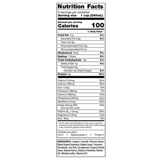 Kirkland Signature, Organic Soy Beverage, Plain, 32 fl oz, 12-Count