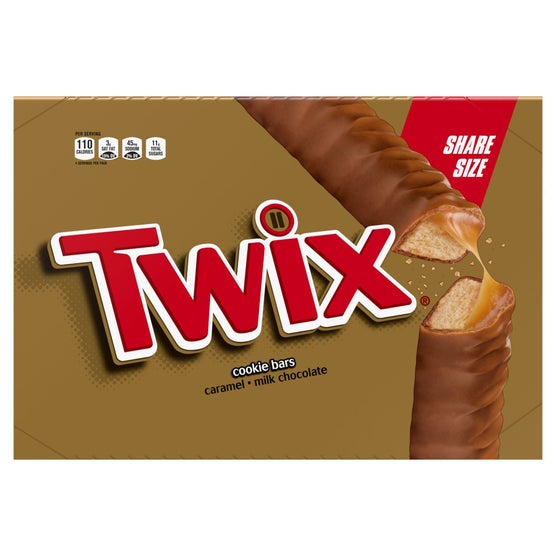 Twix Share Size Chocolate Caramel Cookie Candy Bar, 3.02 oz, 24-count