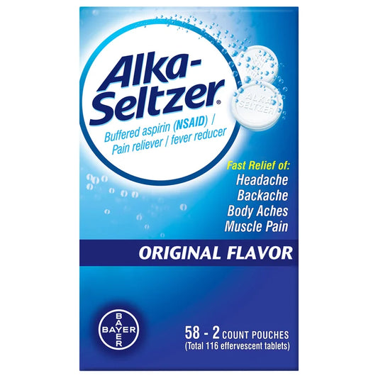 Alka-Seltzer Original, 2 Effervescent Tablets, 58 Pouches