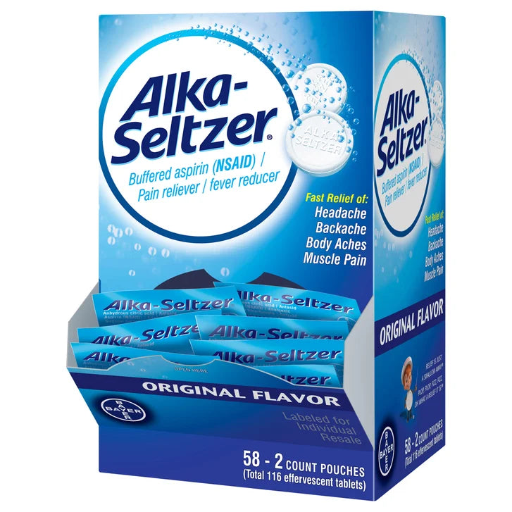 Alka-Seltzer Original, 2 Effervescent Tablets, 58 Pouches
