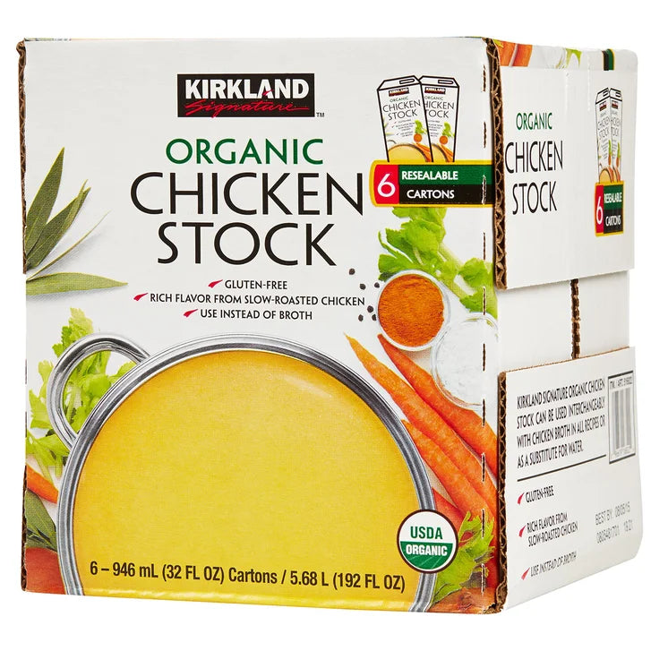 Kirkland Signature, Organic Chicken Stock, 32 fl oz, 6-Count