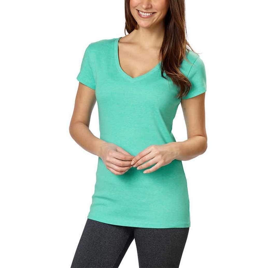 KIRKLAND Kirklan Signature Ladies' Cotton V-Neck Tee Size M (S) Mint Green
