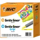 BIC Brite Liner Highlighter Combo Pack, Chisel Tip, Fluorescent Yellow, 24-count