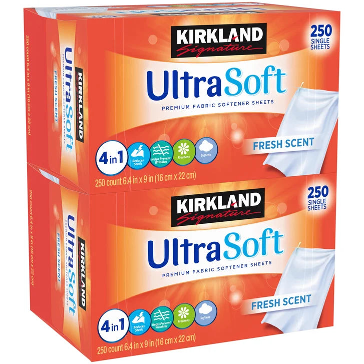 Kirkland Signature Fabric Softener Sheets, 250-count, 2-pack
