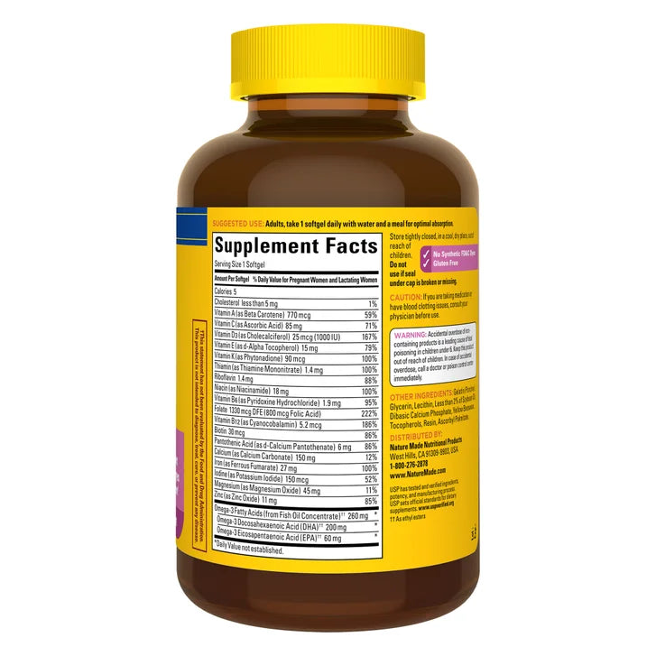 Nature Made Prenatal Folic Acid + DHA, 150 Softgels